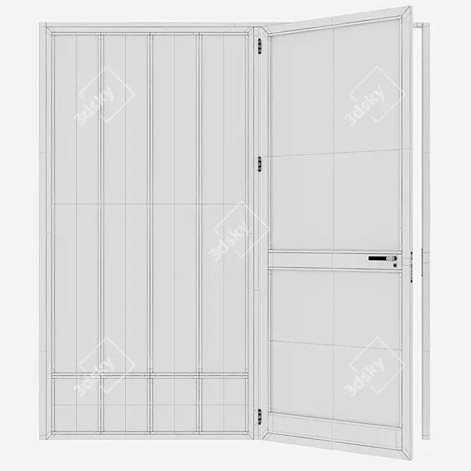 Sleek Aluminium Door Design 3D model image 4