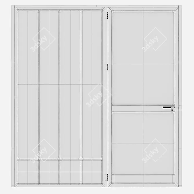 Sleek Aluminium Door Design 3D model image 5