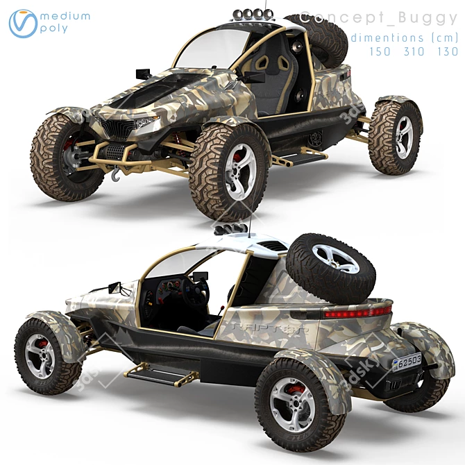 Off-Road Buggy Model Kit 3D model image 1