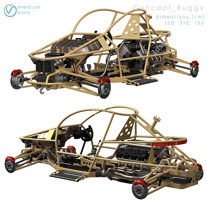 Off-Road Buggy Model Kit 3D model image 2