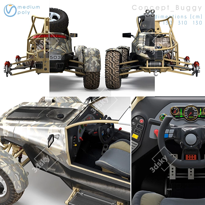 Off-Road Buggy Model Kit 3D model image 3