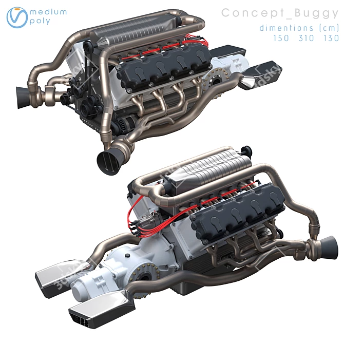 Off-Road Buggy Model Kit 3D model image 5