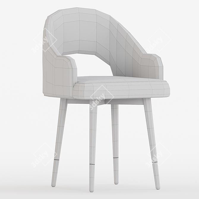 Minimalist Metal Armchair Collection 3D model image 7