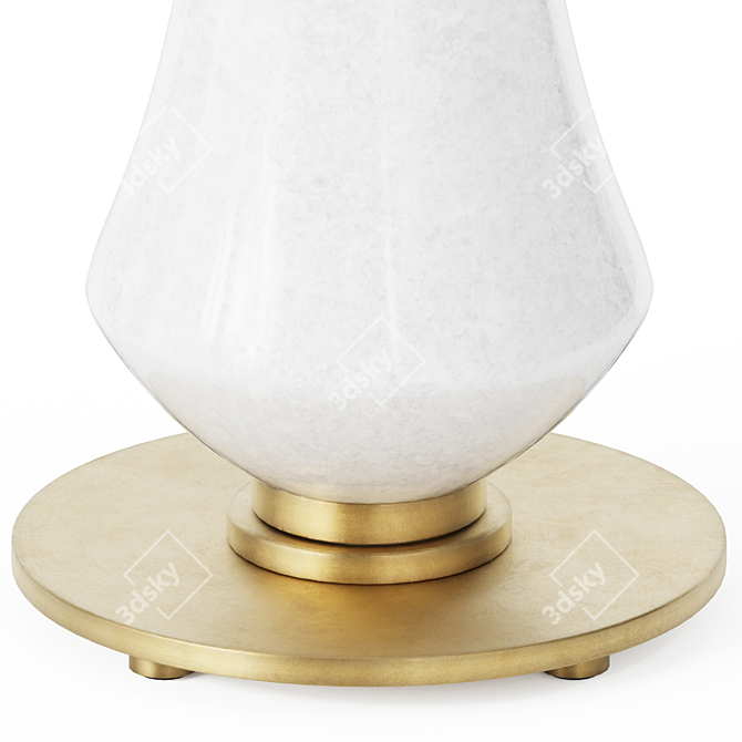 Elegant Stone and Brass Table Lamp 3D model image 2