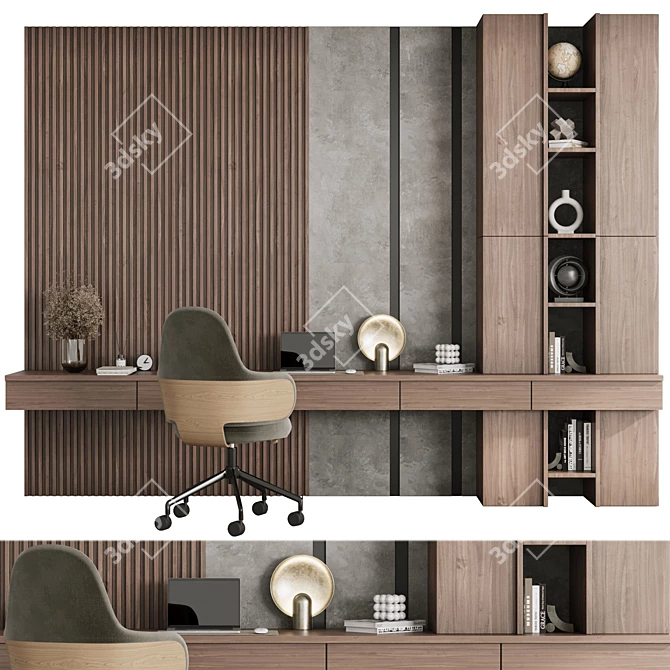 Modern Office Furniture Set in 3D Max 3D model image 1