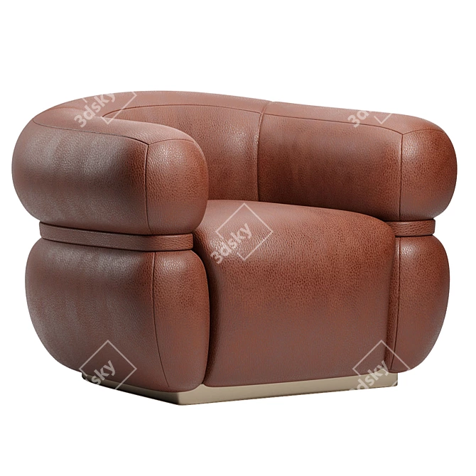 Modern Malibu Lounge Armchair 3D model image 1