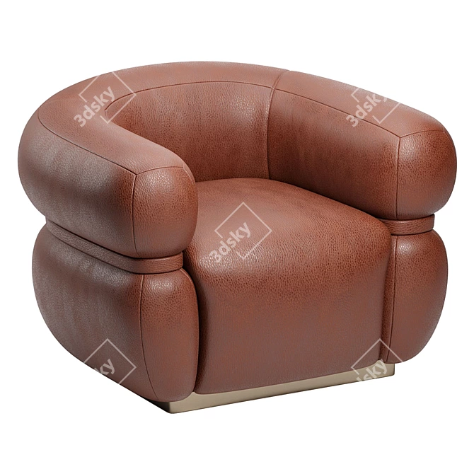 Modern Malibu Lounge Armchair 3D model image 2