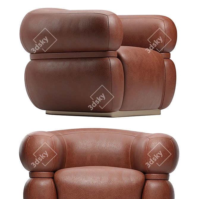 Modern Malibu Lounge Armchair 3D model image 4