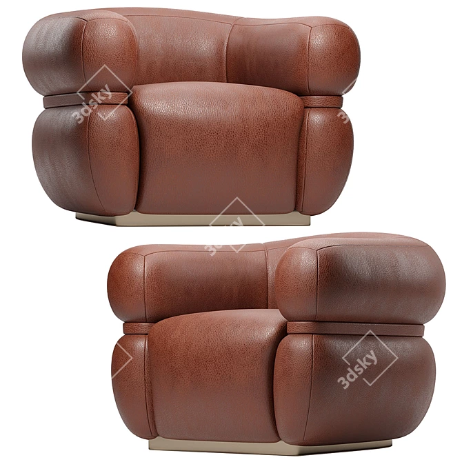 Modern Malibu Lounge Armchair 3D model image 5