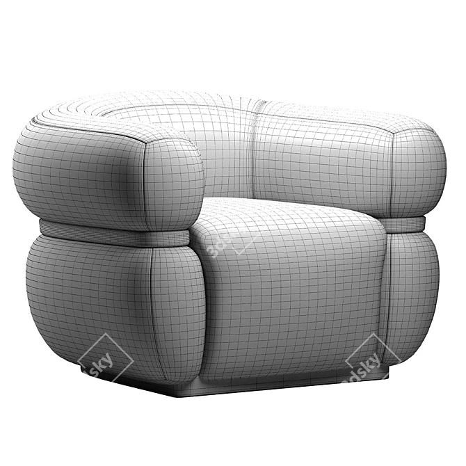 Modern Malibu Lounge Armchair 3D model image 6