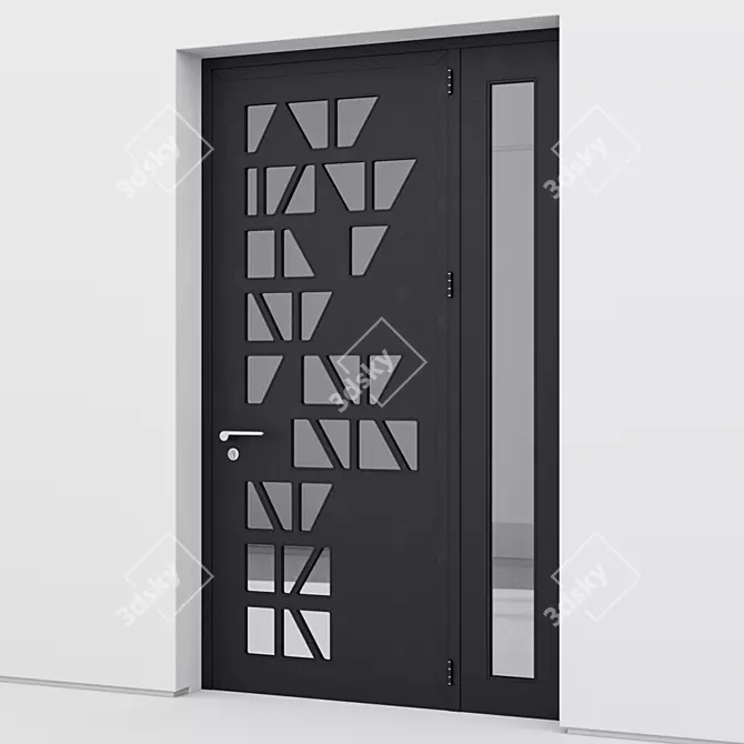  sleek and sturdy aluminium door 3D model image 2