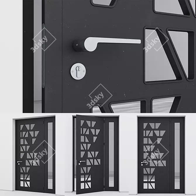  sleek and sturdy aluminium door 3D model image 3