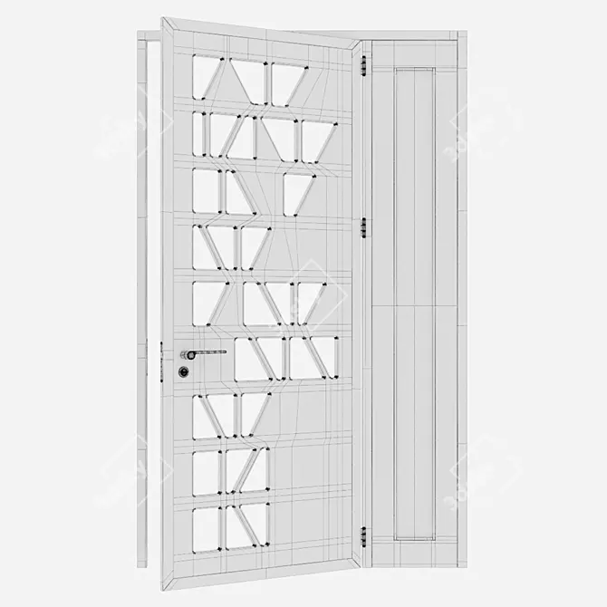  sleek and sturdy aluminium door 3D model image 4