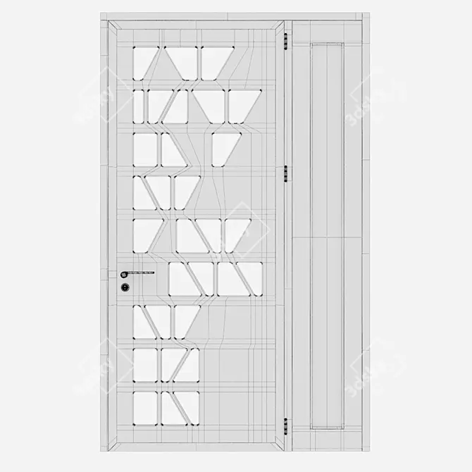  sleek and sturdy aluminium door 3D model image 5