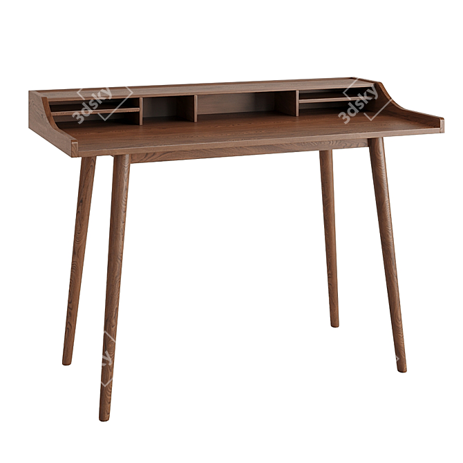 Sleek Wood Home Office Desk 3D model image 1