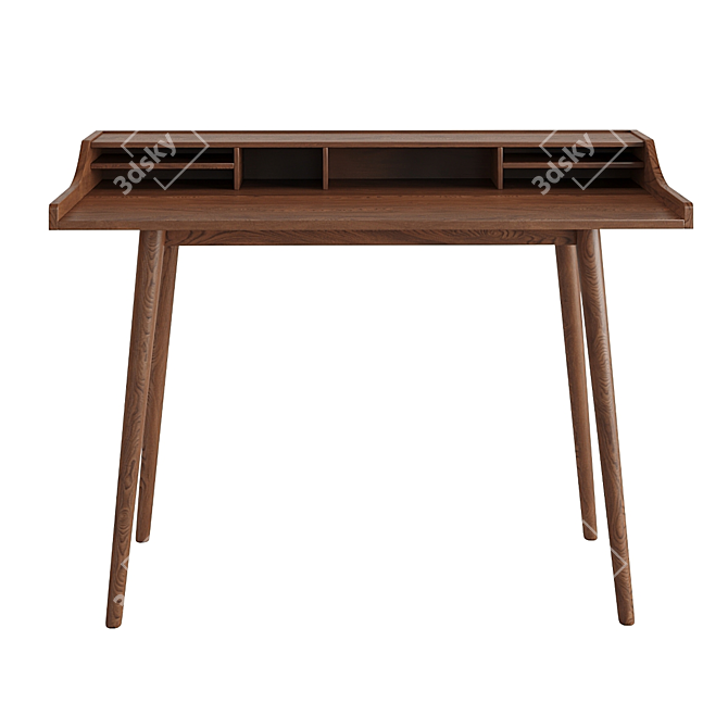 Sleek Wood Home Office Desk 3D model image 2