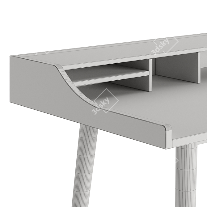 Sleek Wood Home Office Desk 3D model image 6