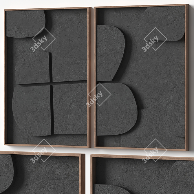 Stone Relief Artwork Template 12 3D model image 5