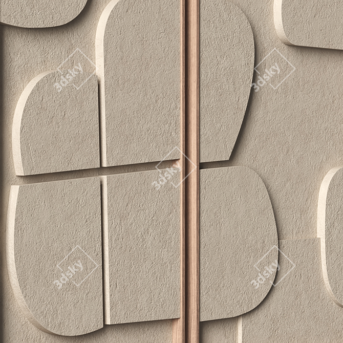 Stone Relief Artwork Template 12 3D model image 6