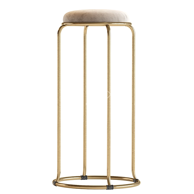 Scandi Stackable Round Seat Barstools 3D model image 3