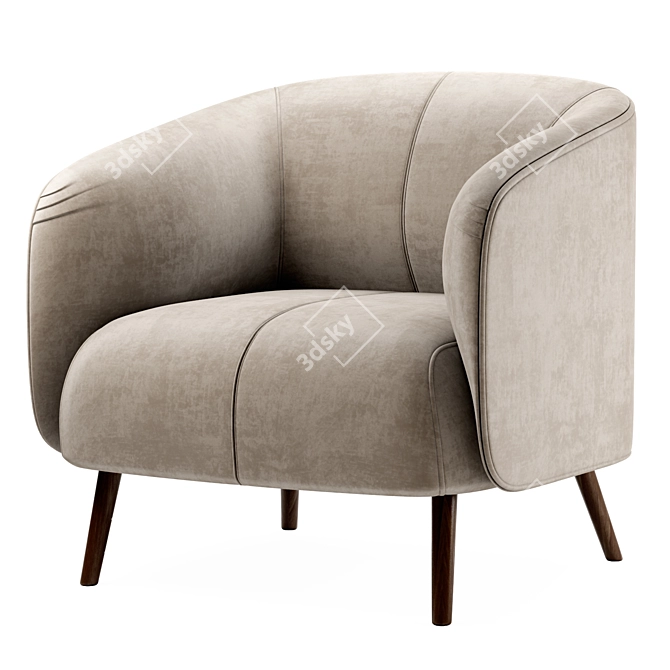 Elegant Fabric Armchair AMALFI 3D model image 1