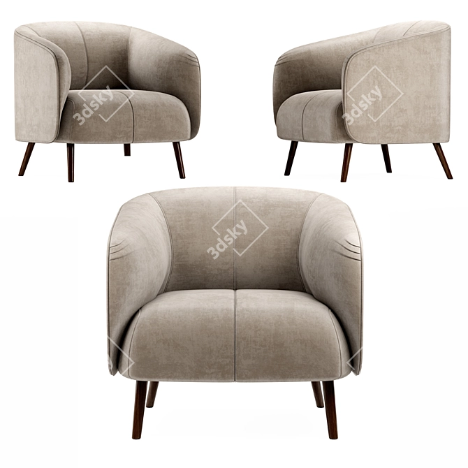 Elegant Fabric Armchair AMALFI 3D model image 2