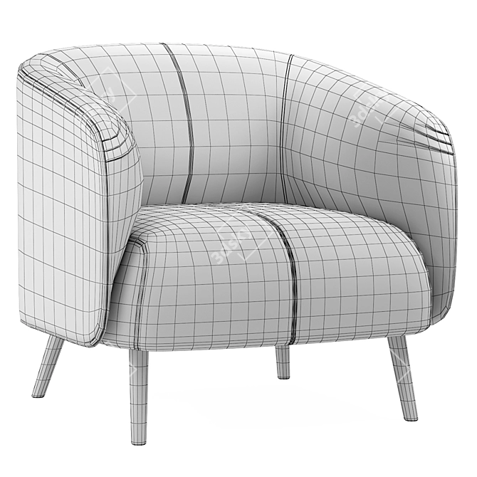 Elegant Fabric Armchair AMALFI 3D model image 3