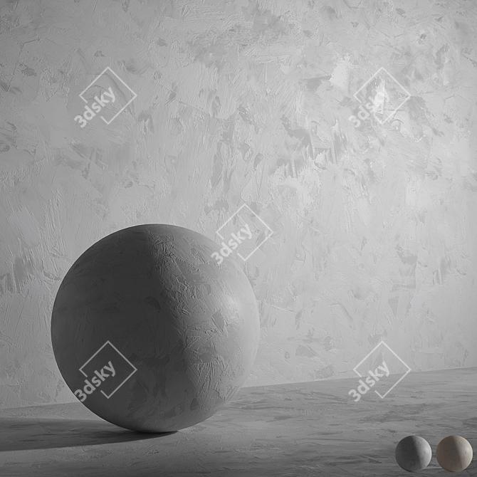 Seamless Decorative Plaster Material 3D model image 1