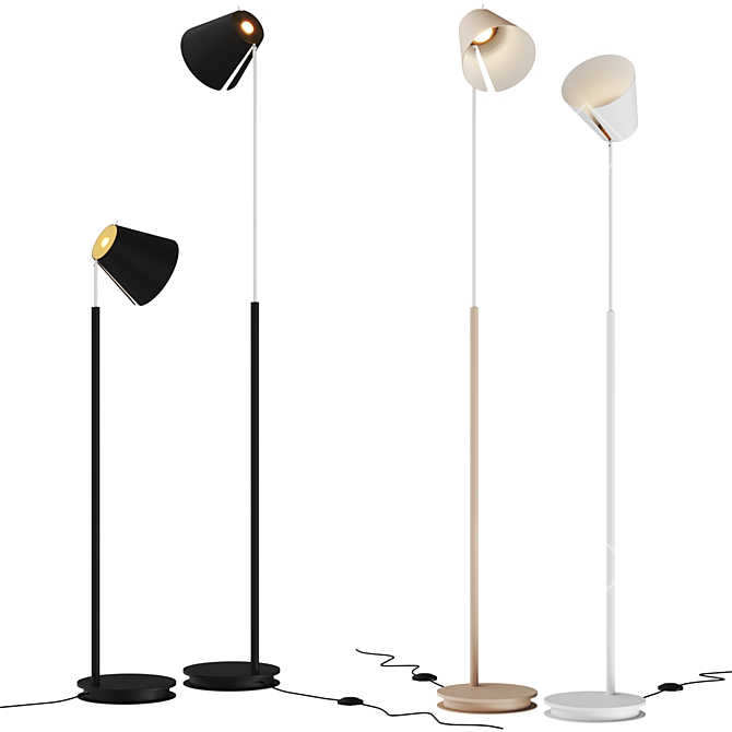 Sleek Modern DTW Floor Lamp 3D model image 1