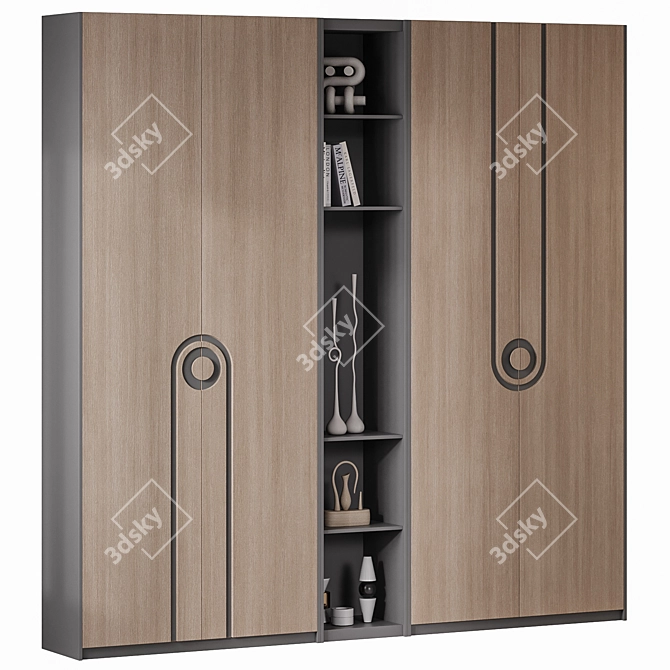 Contemporary Wardrobe Set, 72 Components 3D model image 2