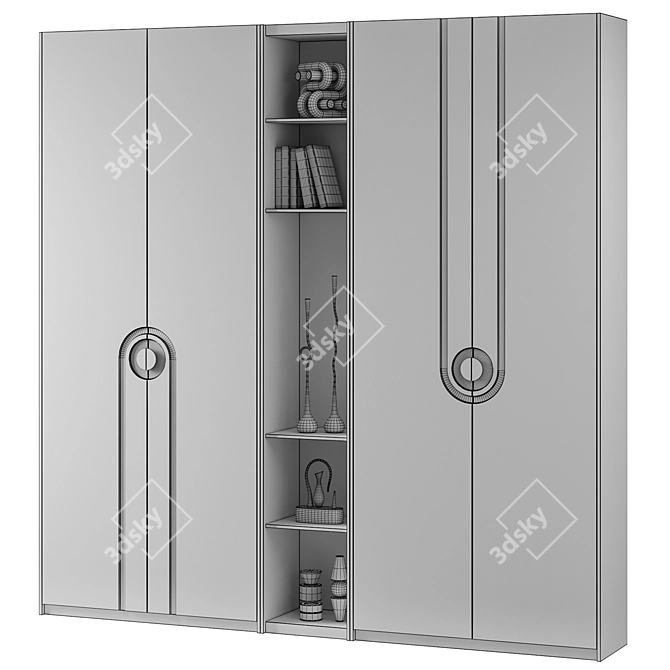 Contemporary Wardrobe Set, 72 Components 3D model image 6