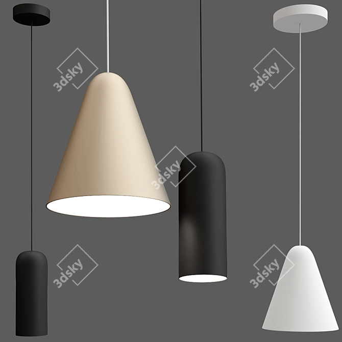 Sleek LED Pendant Lamp Design 3D model image 4