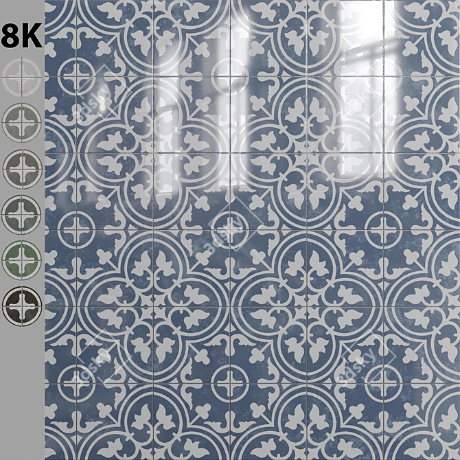 8k Resolution Arctic Porcelain Tile 3D model image 1