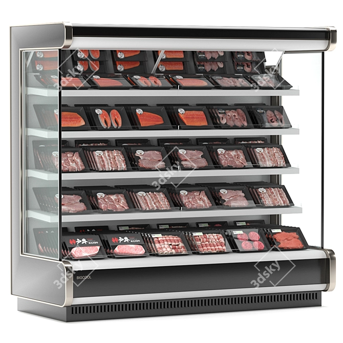 Commercial Display Refrigerator for Sale 3D model image 2