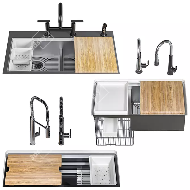 Kohler Sink Set Collection Workstation 3D model image 1