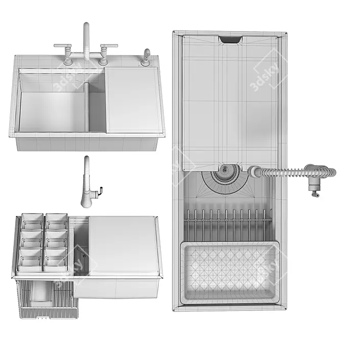 Kohler Sink Set Collection Workstation 3D model image 7