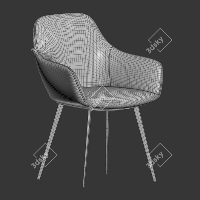 Elegant La Forma Aminy Chair 3D model image 4