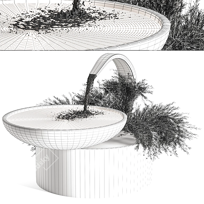 Plant-Incorporated Fountain Model 3D model image 7