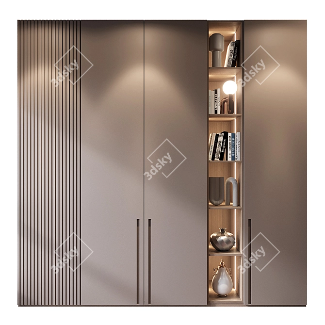 Modern Wardrobe Furniture Decor 3D model image 1