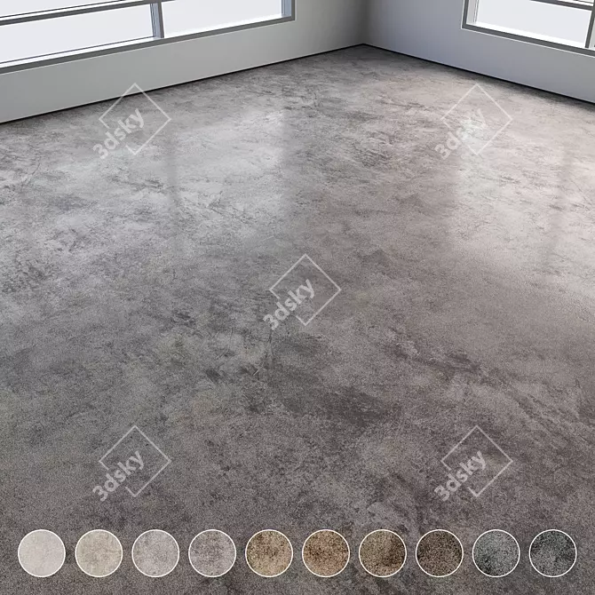 Colored Seamless Polished Concrete Floor 3D model image 1