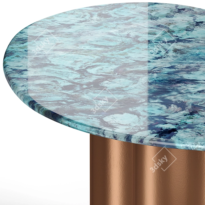 Modern Geometric Steel Table 3D model image 2