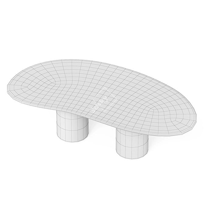 Modern Geometric Steel Table 3D model image 3