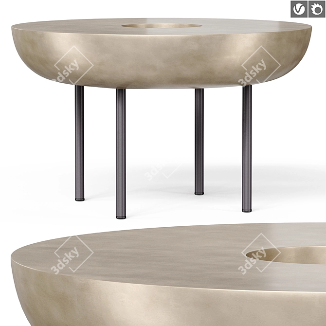 Sleek Botero Metal Table Art 3D model image 1