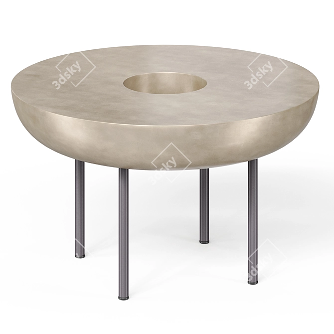 Sleek Botero Metal Table Art 3D model image 2