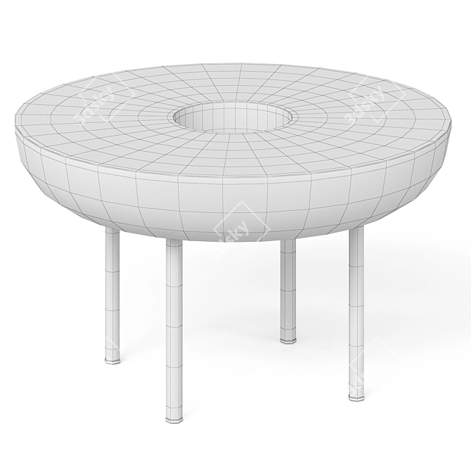 Sleek Botero Metal Table Art 3D model image 4