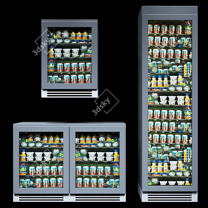 Versatile Fridge Models Trio 3D model image 1