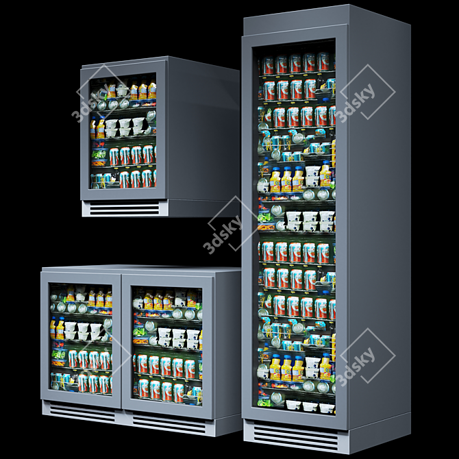 Versatile Fridge Models Trio 3D model image 2