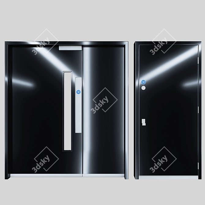 Office Fit-Out Riser Doors 3D model image 2