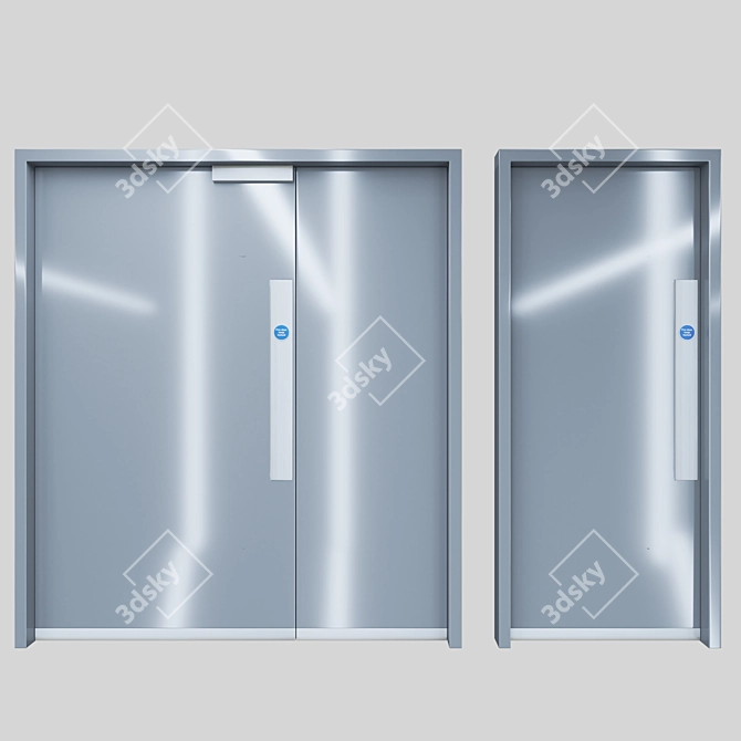 Office Fit-Out Riser Doors 3D model image 6