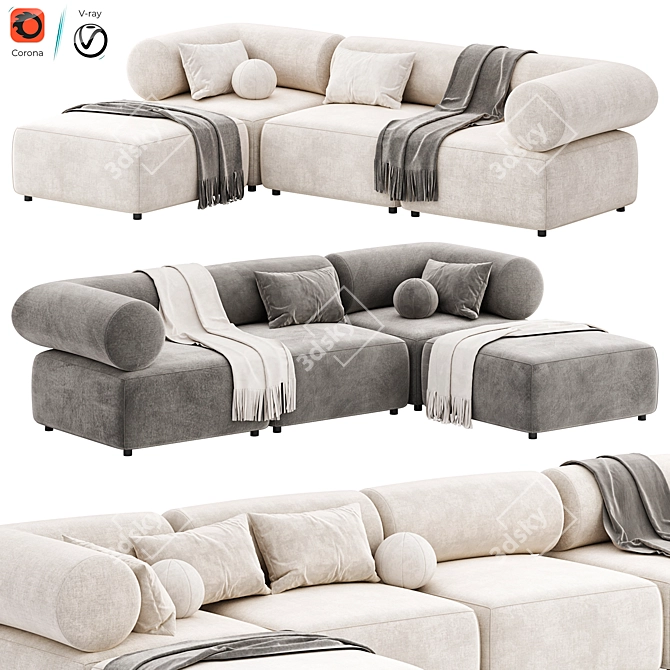 Stylish OFFO Modular Sofa Design 3D model image 2